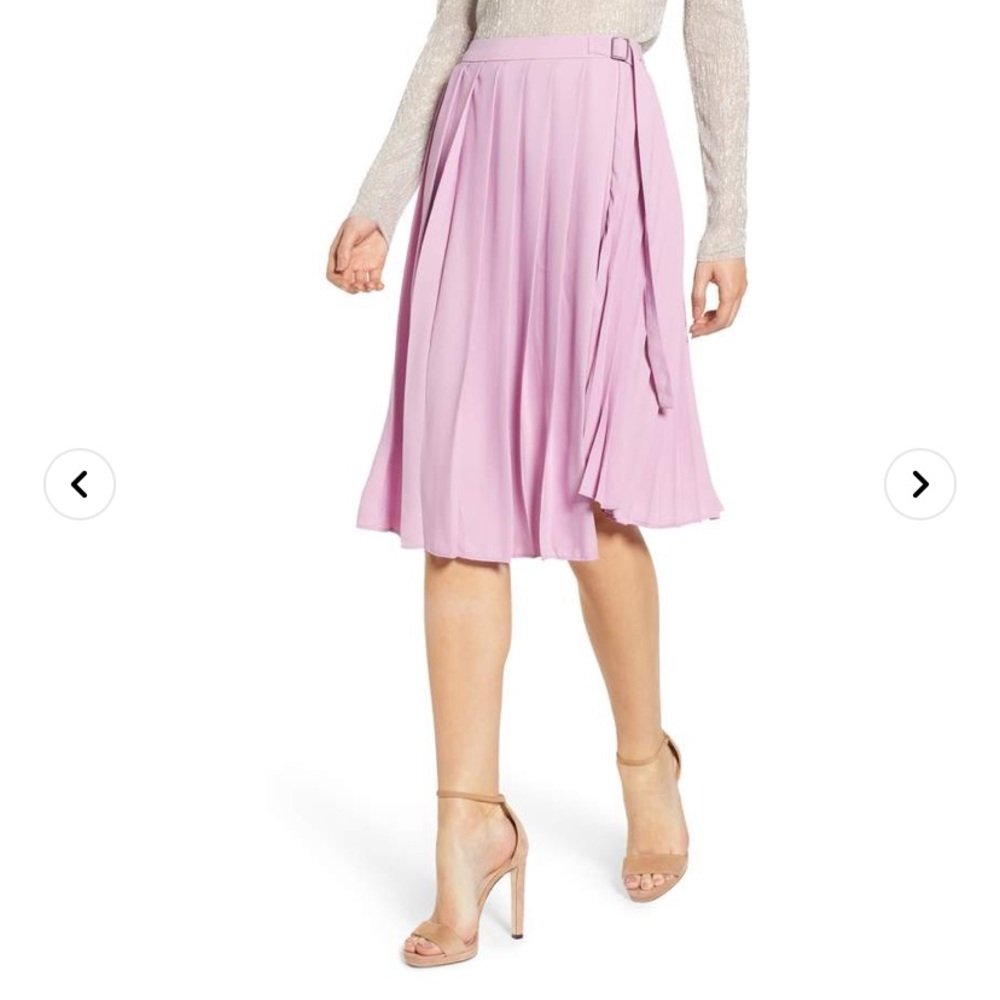 Leith Lilac Pleated Midi Skirt